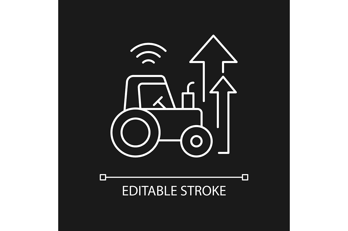 Agriculture related linear icons set for dark and light mode