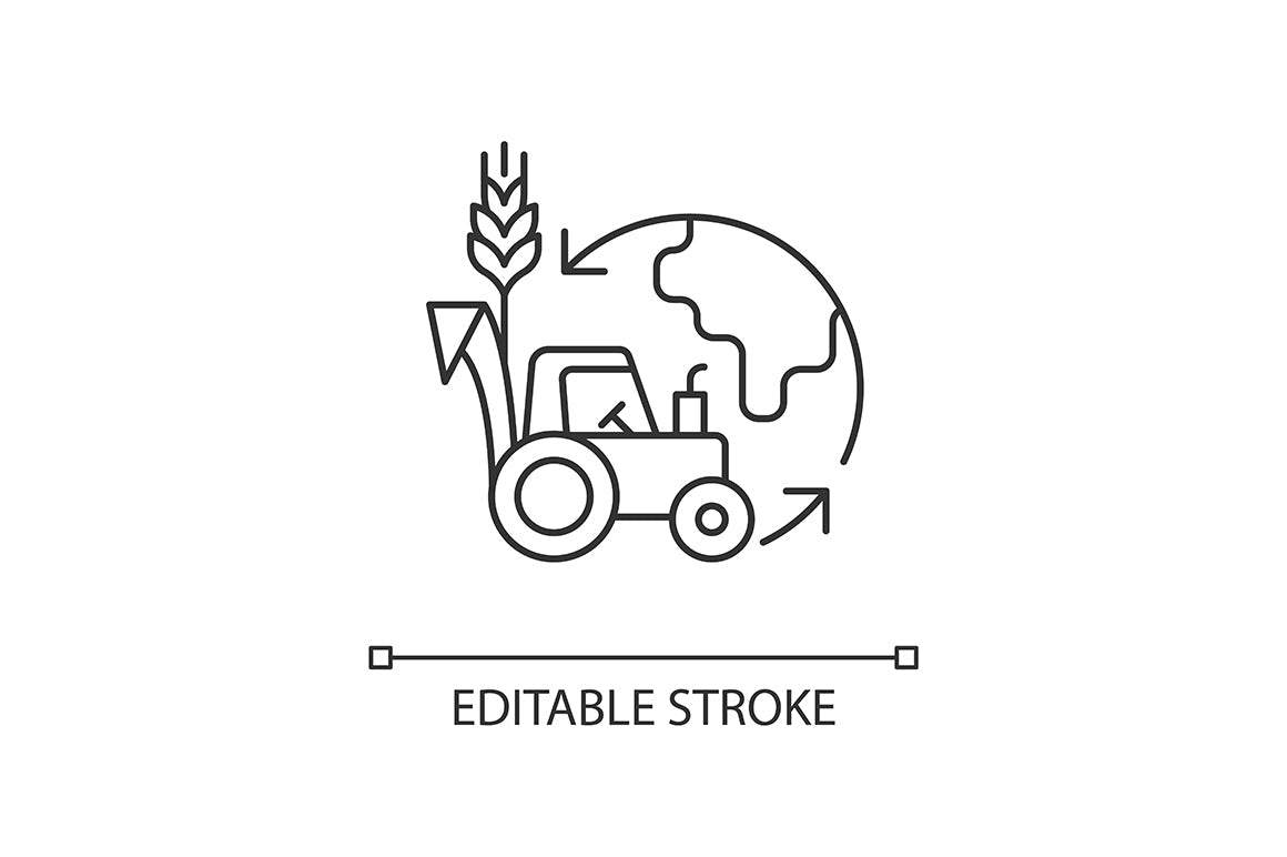 Agriculture related linear icons set for dark and light mode