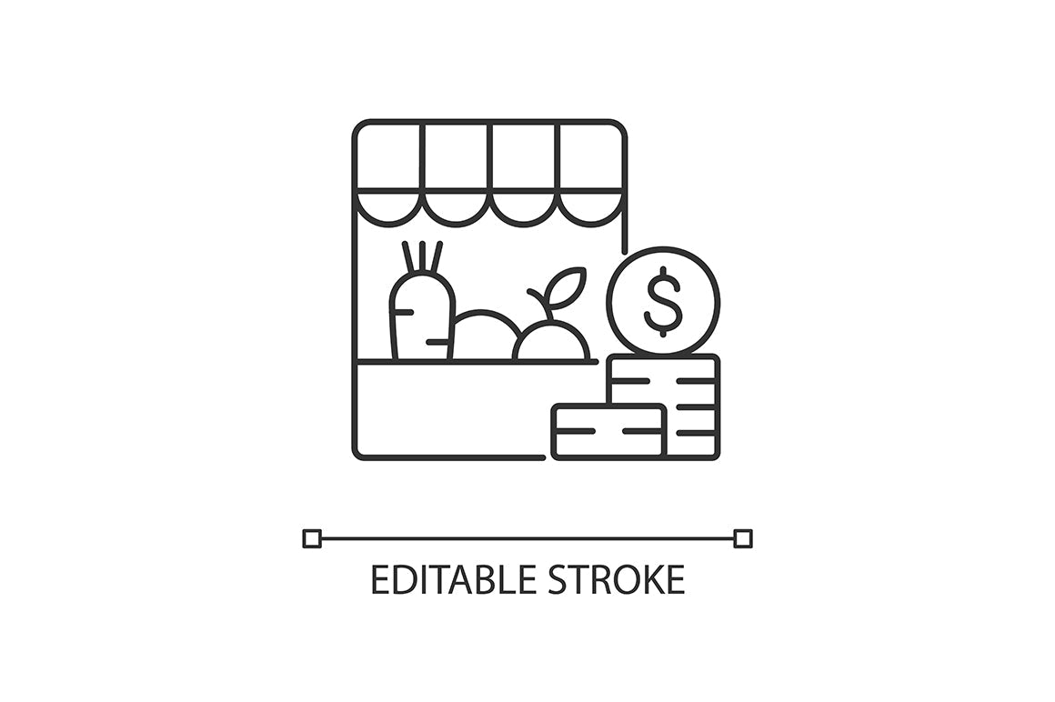Agriculture related linear icons set for dark and light mode