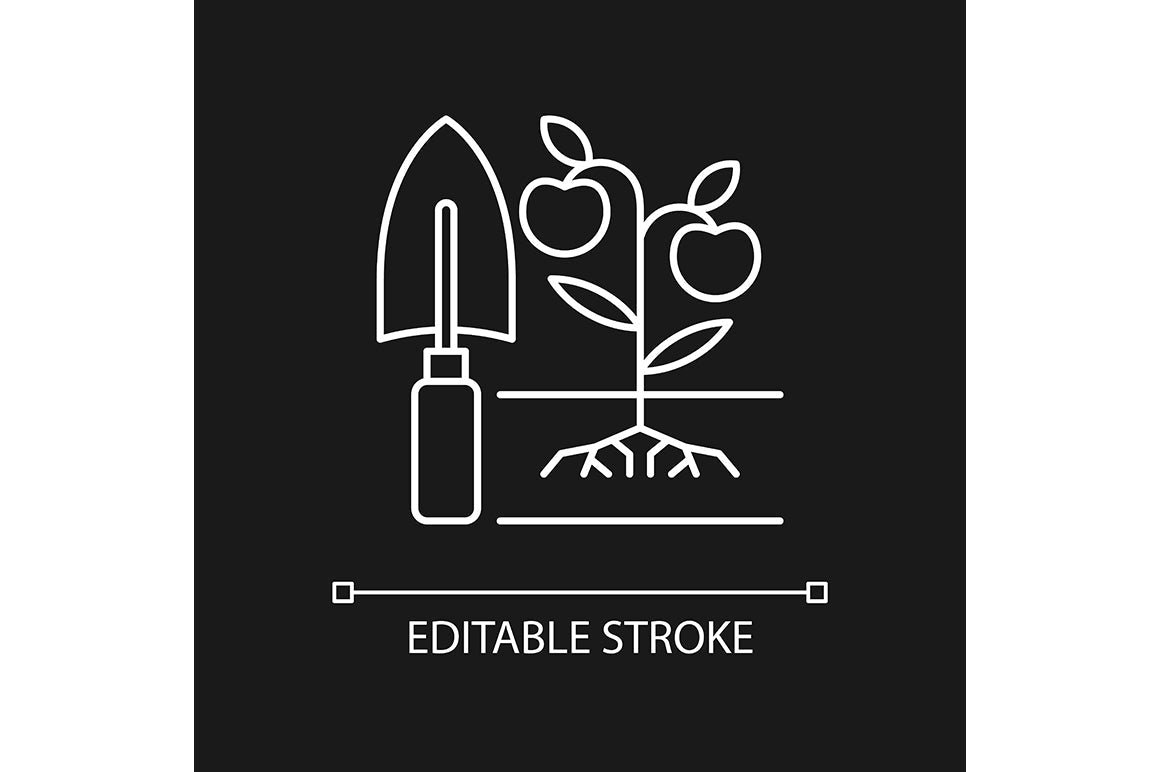 Agriculture related linear icons set for dark and light mode