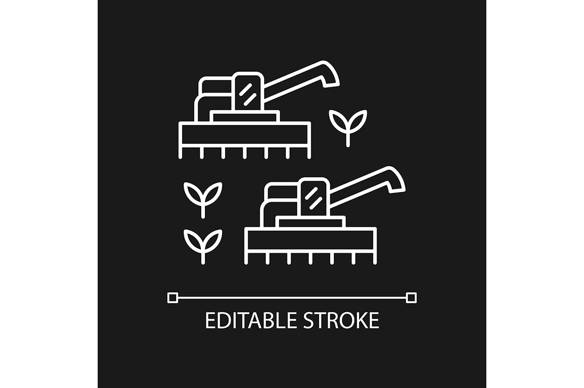 Agriculture related linear icons set for dark and light mode