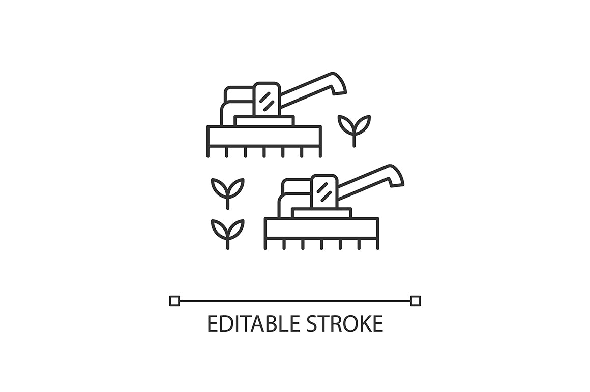 Agriculture related linear icons set for dark and light mode