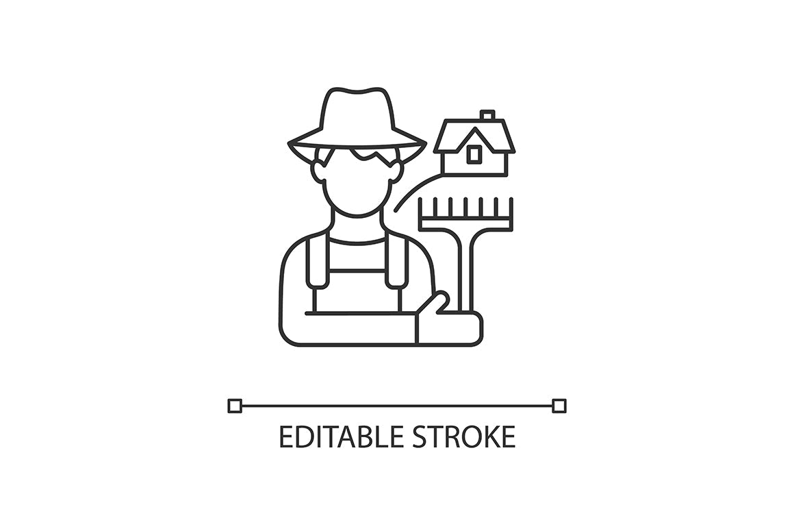 Agriculture related linear icons set for dark and light mode