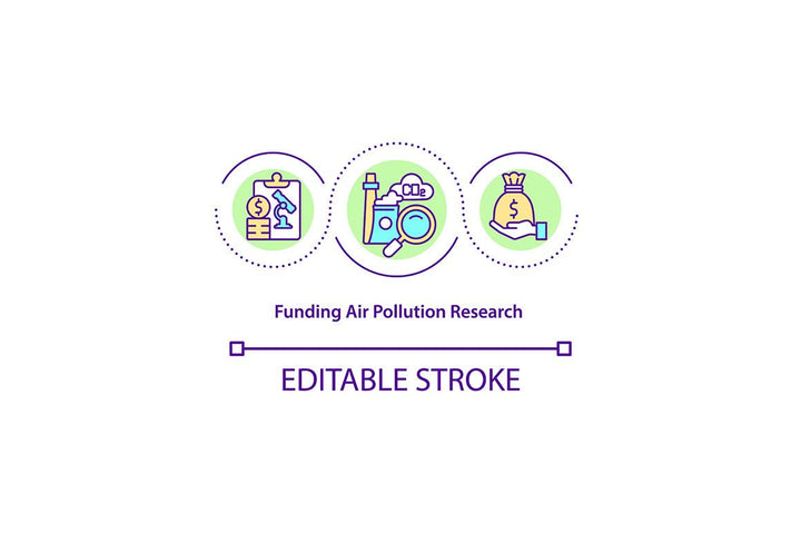 Air Pollutants Monitoring Icons Bundle
