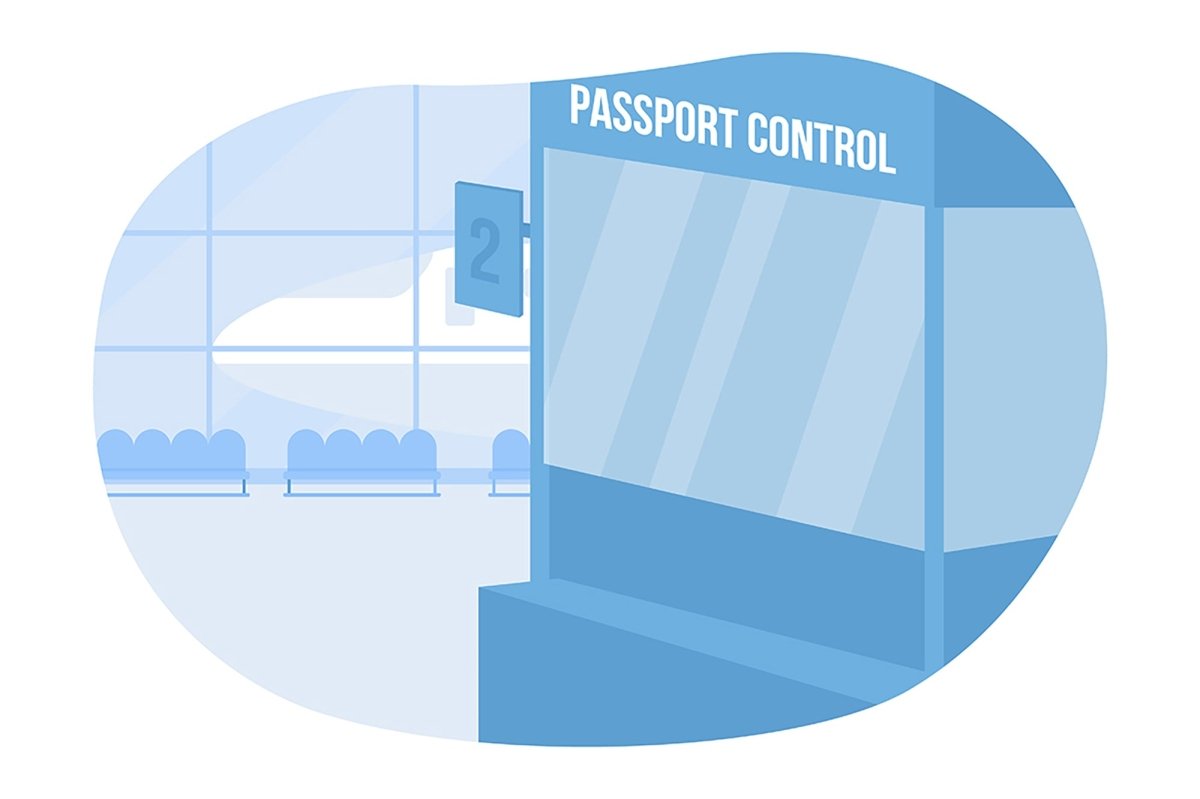 Airport place flat color vector illustrations