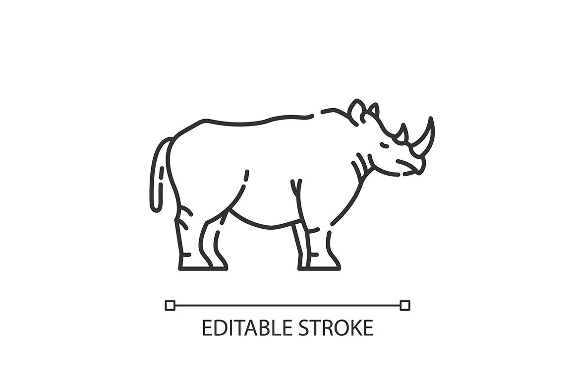 Animals pixel perfect linear icons set