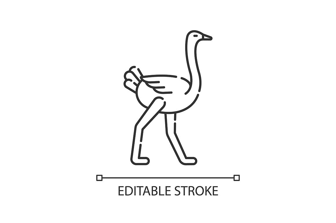 Animals pixel perfect linear icons set