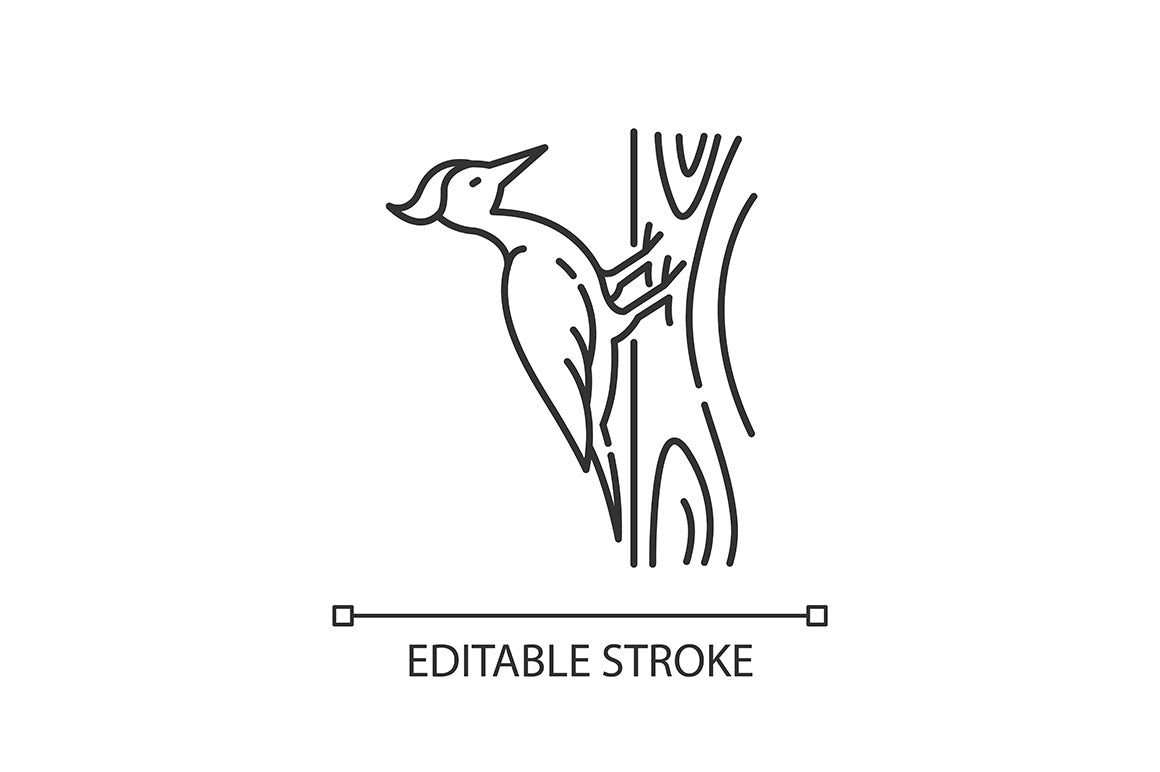 Animals pixel perfect linear icons set