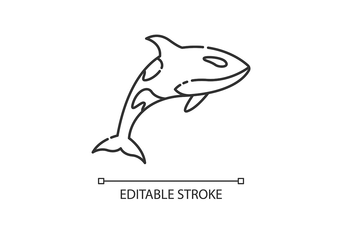 Animals pixel perfect linear icons set