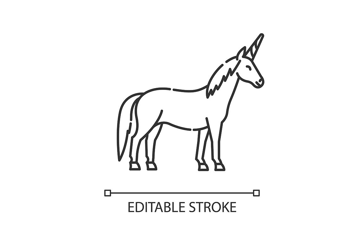 Animals pixel perfect linear icons set
