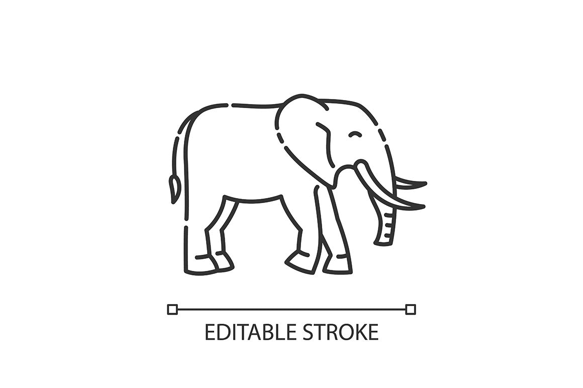 Animals pixel perfect linear icons set