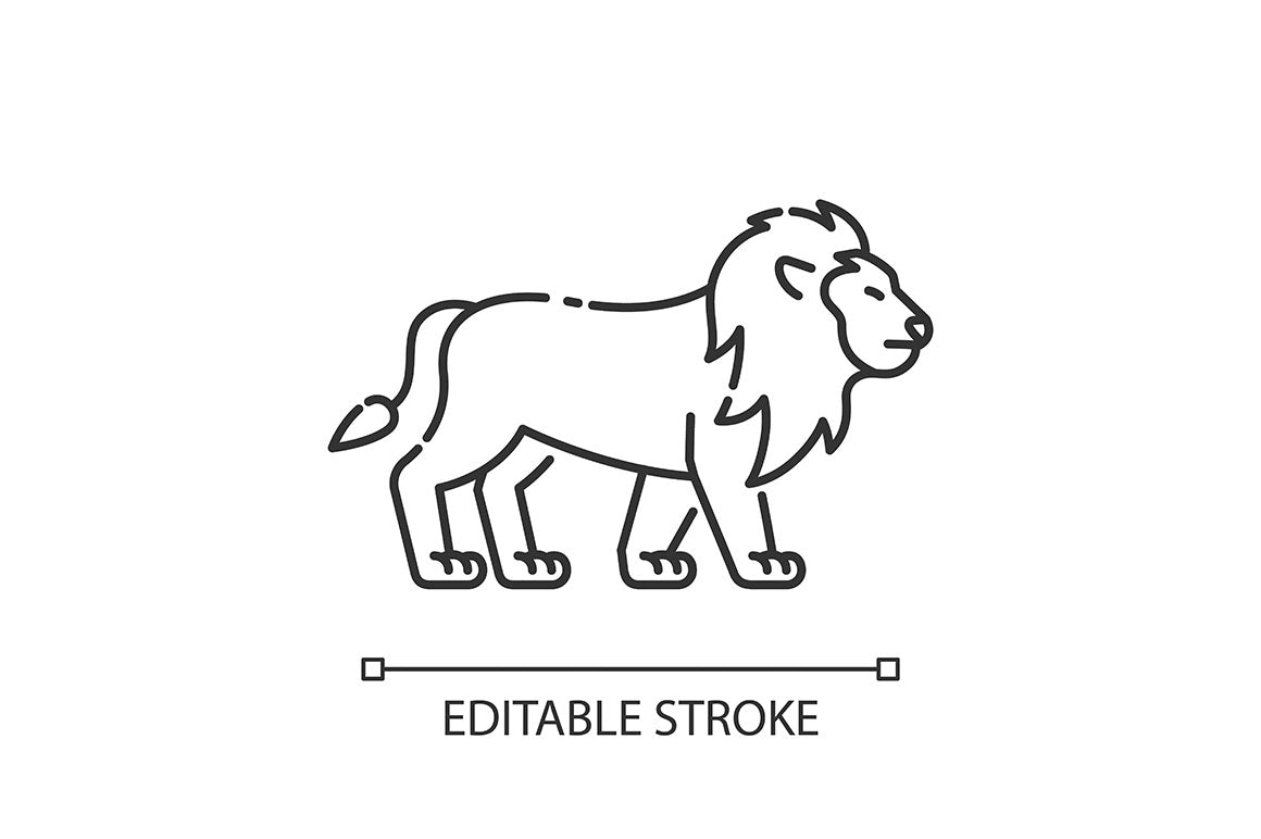Animals pixel perfect linear icons set
