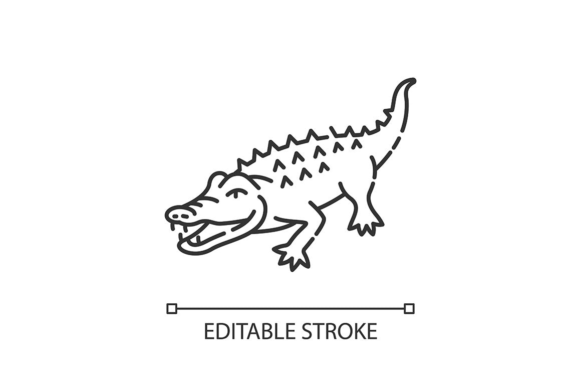 Animals pixel perfect linear icons set