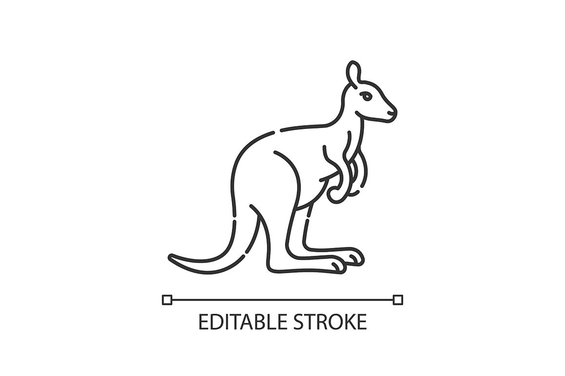Animals pixel perfect linear icons set