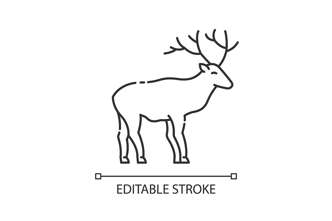 Animals pixel perfect linear icons set