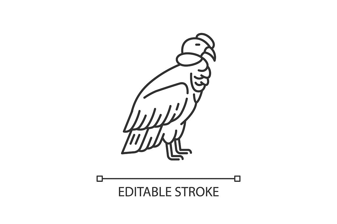 Animals pixel perfect linear icons set