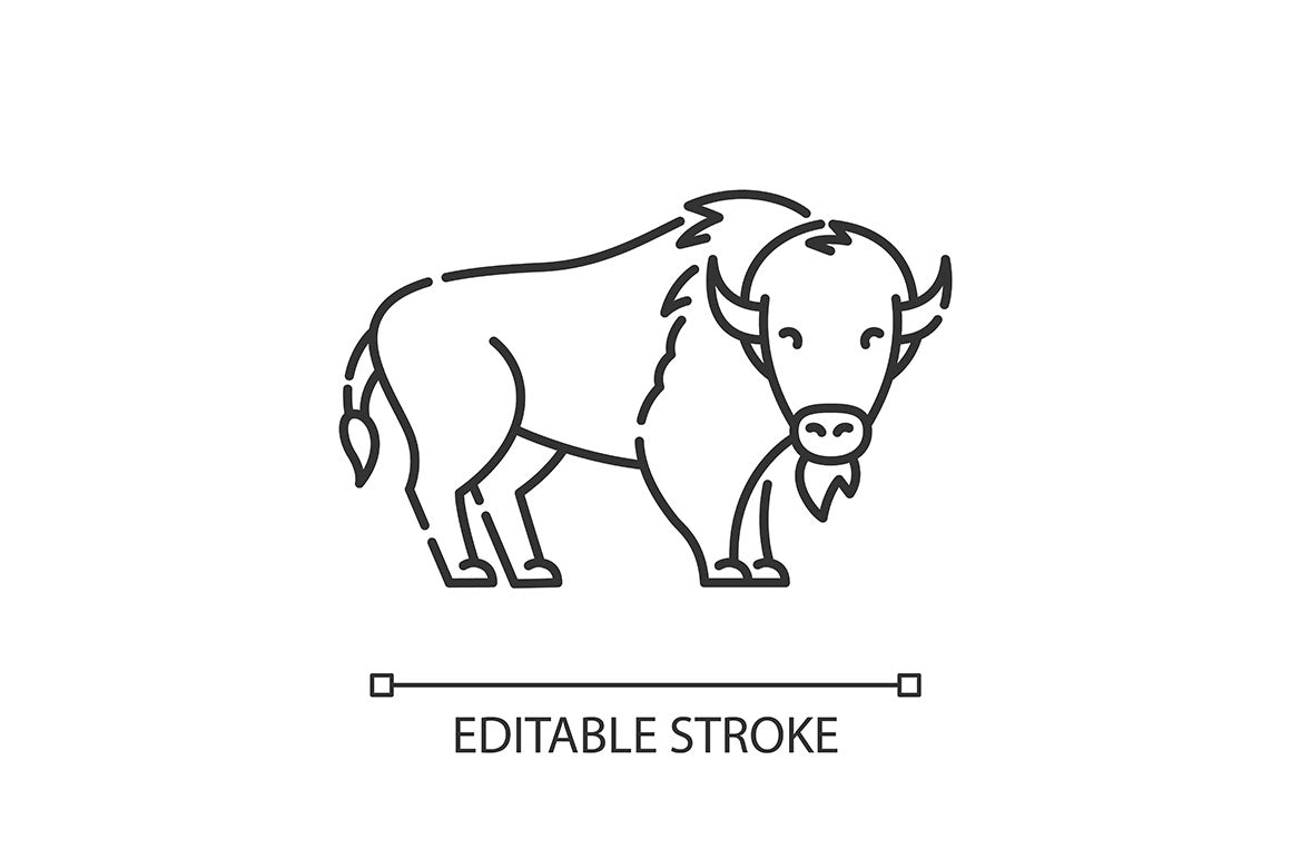 Animals pixel perfect linear icons set