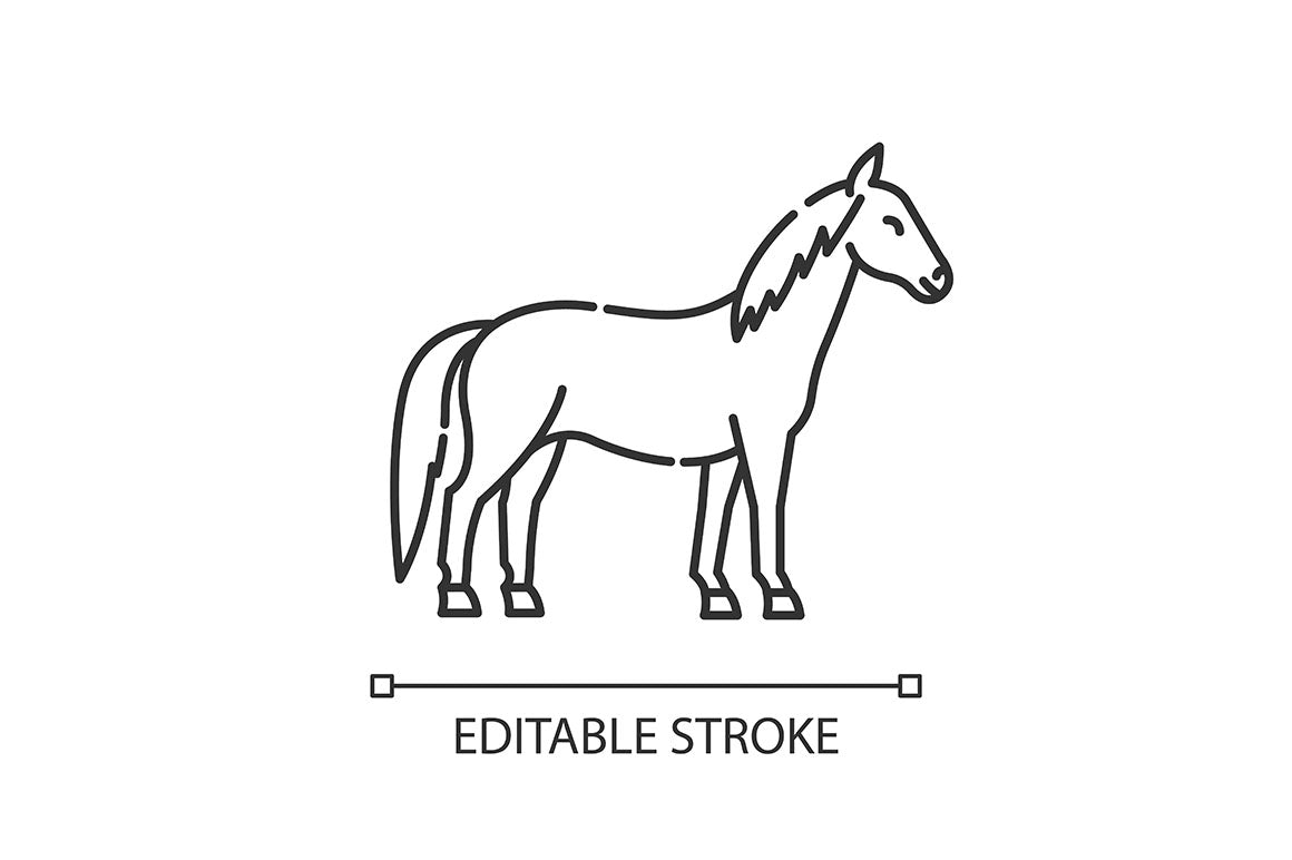 Animals pixel perfect linear icons set