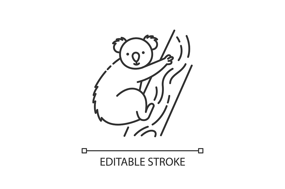 Animals pixel perfect linear icons set
