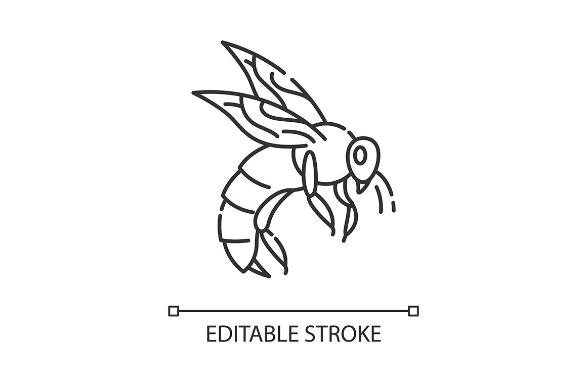 Animals pixel perfect linear icons set