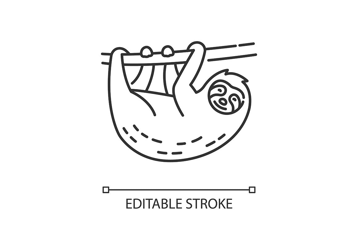 Animals pixel perfect linear icons set
