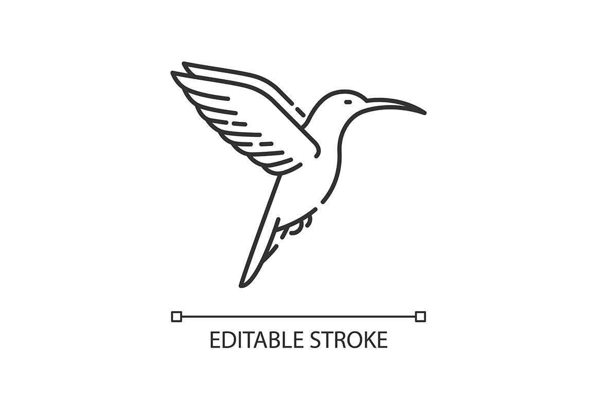 Animals pixel perfect linear icons set