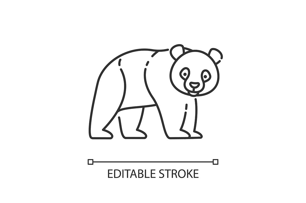Animals pixel perfect linear icons set