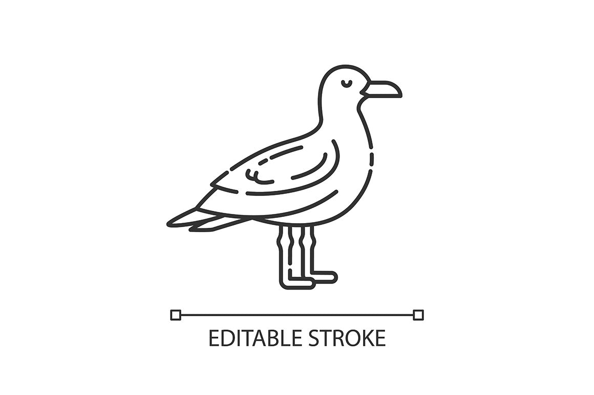 Animals pixel perfect linear icons set