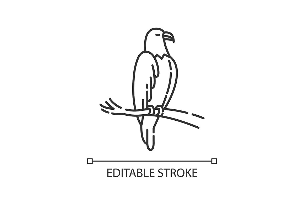 Animals pixel perfect linear icons set