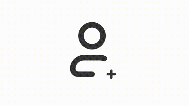 Animated add contact linear ui icon