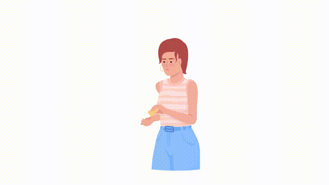 Animated character with migraine. Acute headache treatment with pill. Flat person HD video footage with alpha channel. Color cartoon style illustration on transparent background for animation