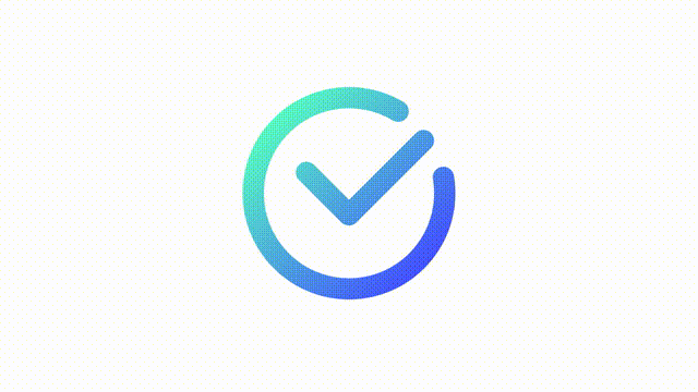 Animated completion gradient ui icon. Message sent sign. Seamless loop 4k video with alpha channel on transparent background. Line color user interface symbol motion graphic animation