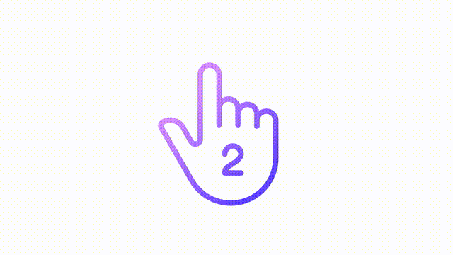 Animated double touch gradient icon