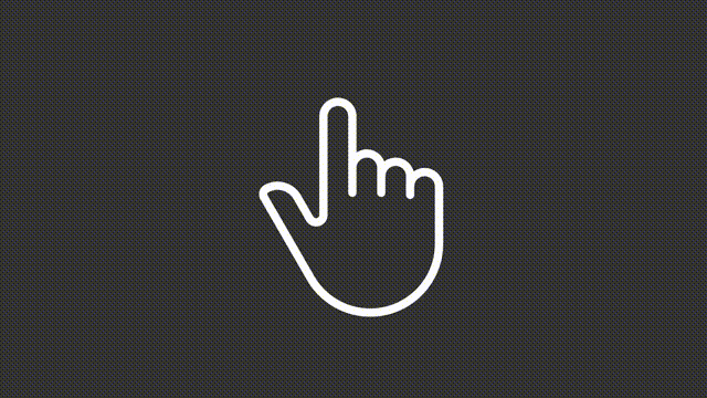 Animated drag white linear icon