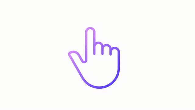 Animated finger touch gradient icon