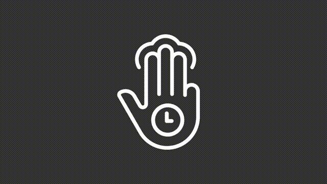 Animated hold white linear icon