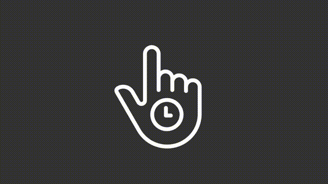 Animated long tap white linear icon