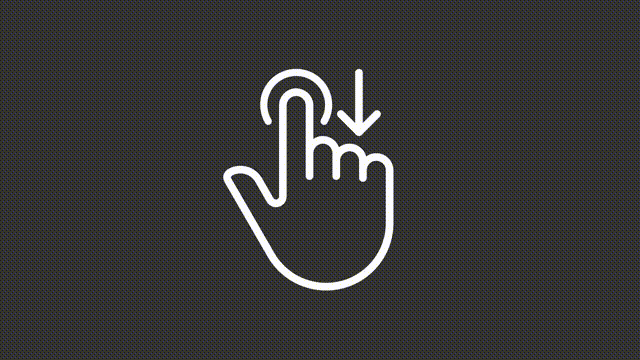 Animated move down white linear icon