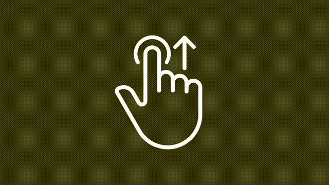 Animated move up white linear icon