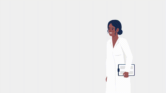 Animated smiling doctor character