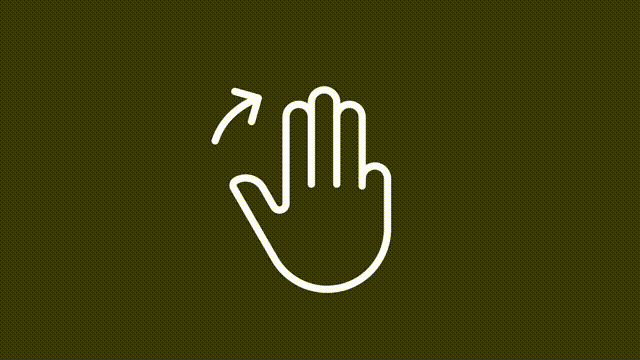 Animated swipe white linear icon