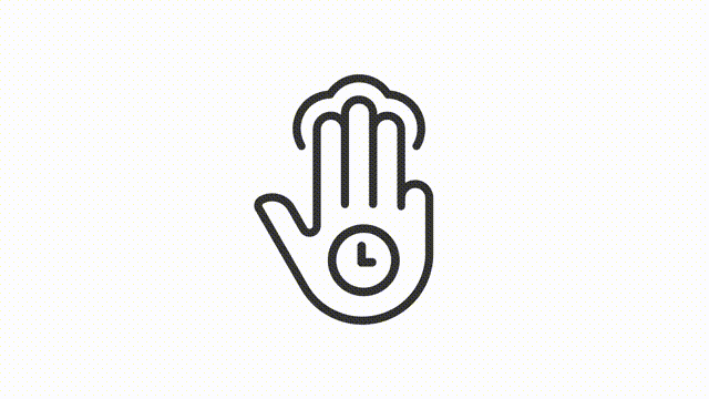 Animated tap and hold linear icon