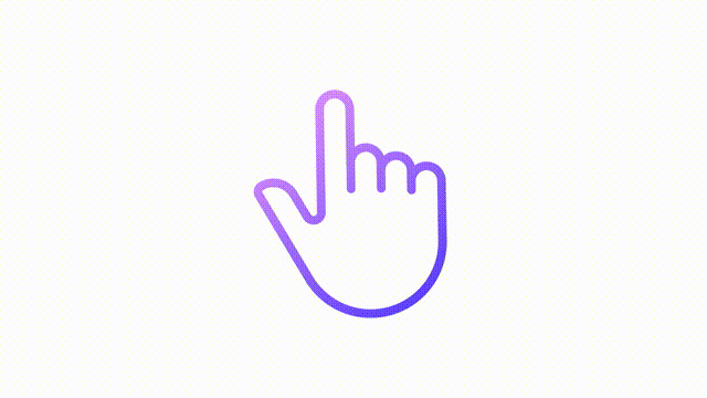 Animated zoom in touch gradient icon