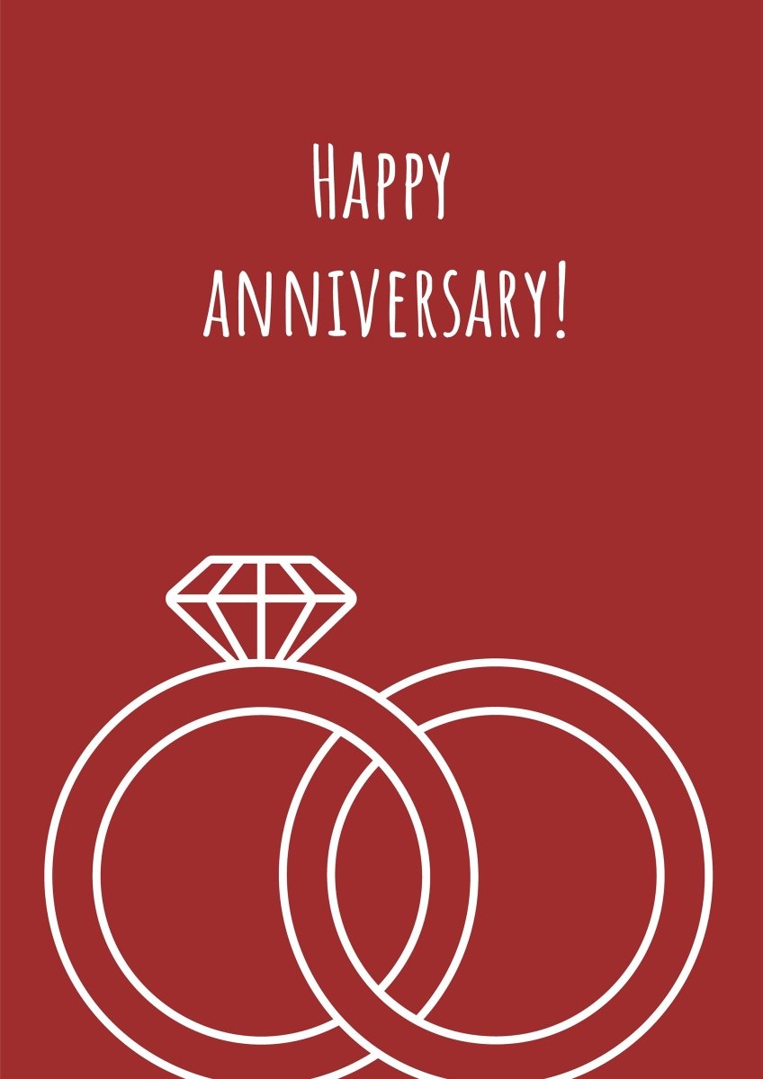 Anniversary postcard with linear glyph icon set