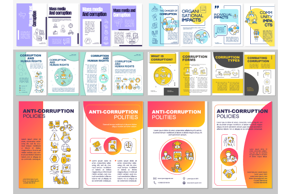 Anti corruption activitties brochure templates bundle