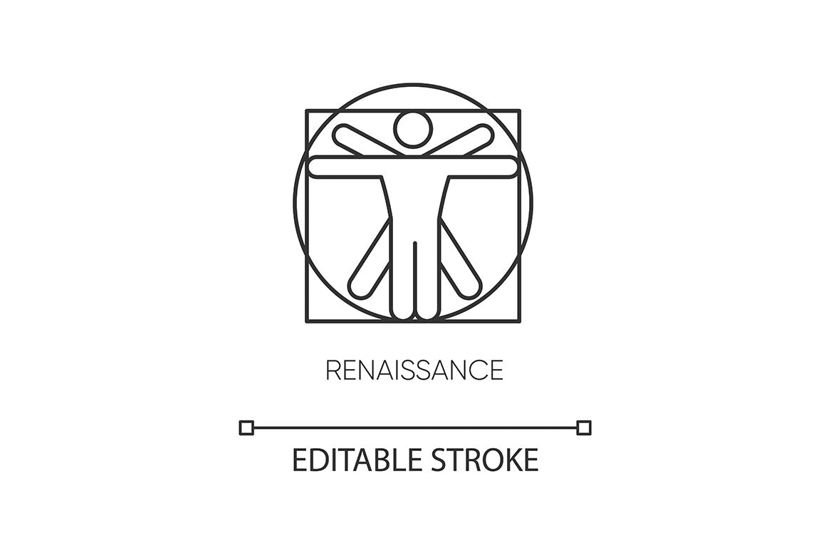 Art movements pixel perfect linear icons set