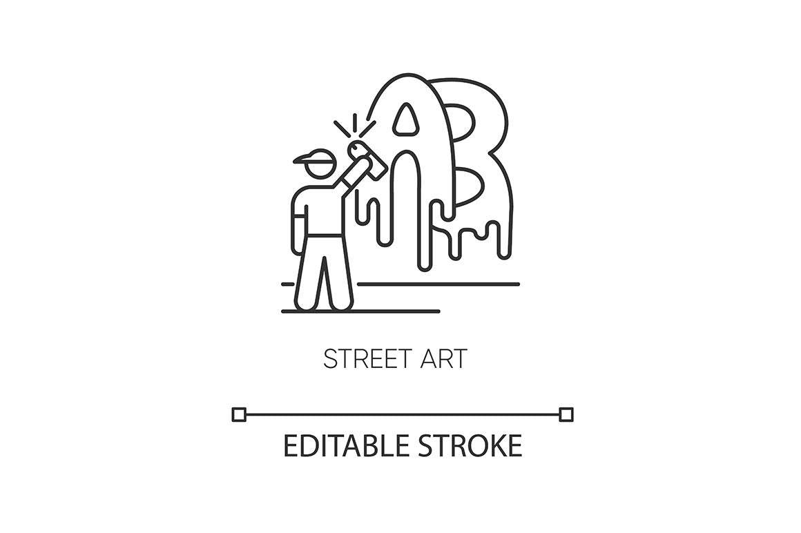 Art movements pixel perfect linear icons set