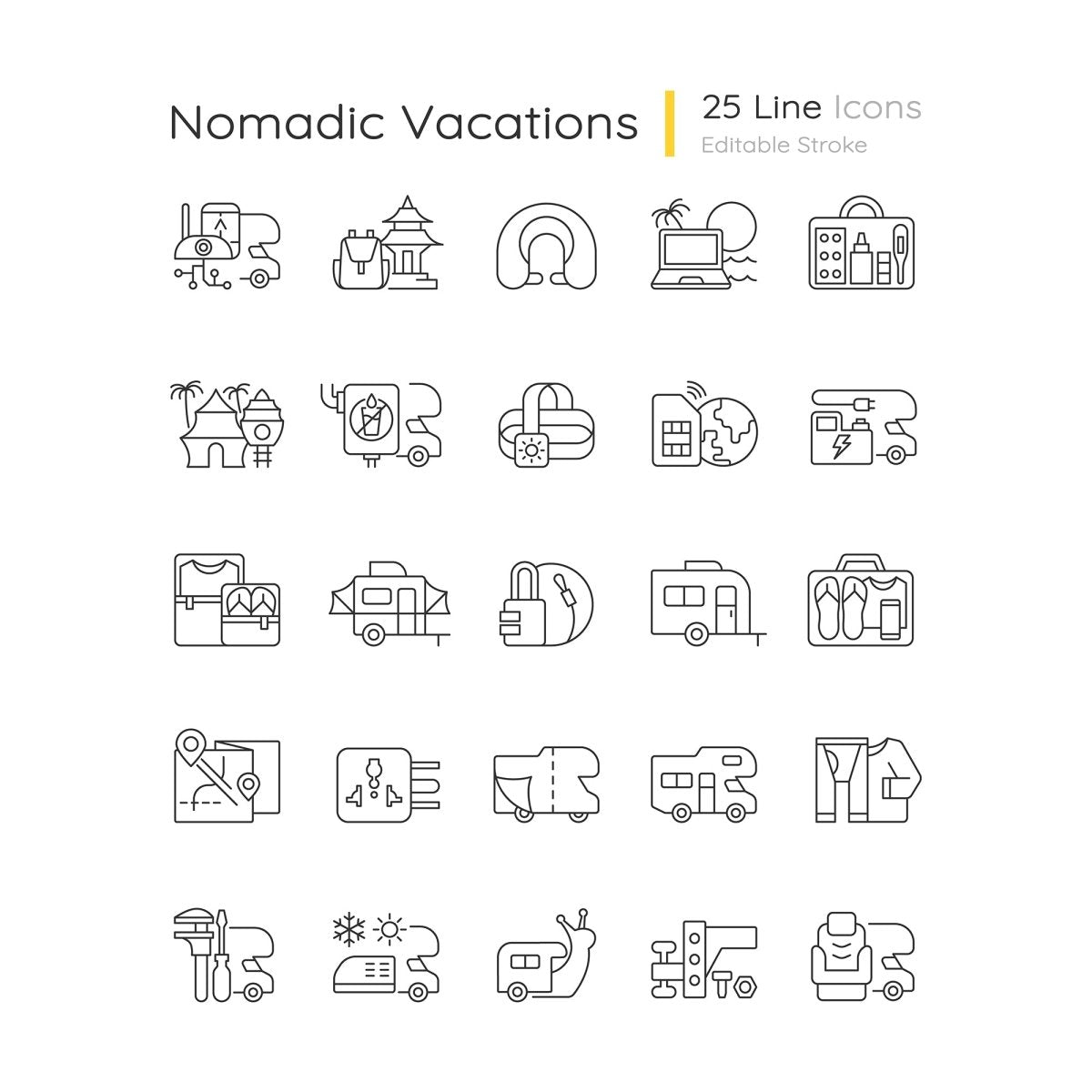 Asia Travel Icons bundle