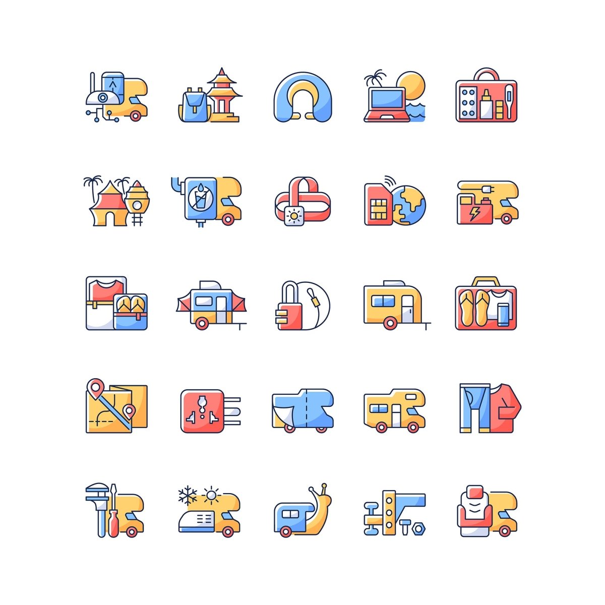 Asia Travel Icons bundle