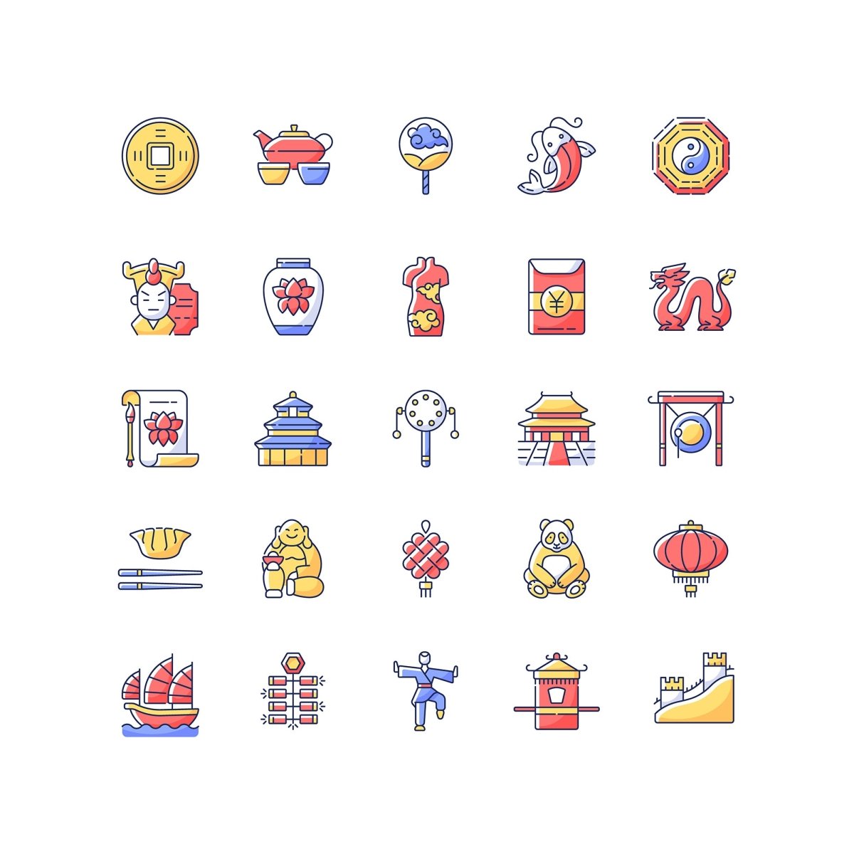 Asia Travel Icons bundle